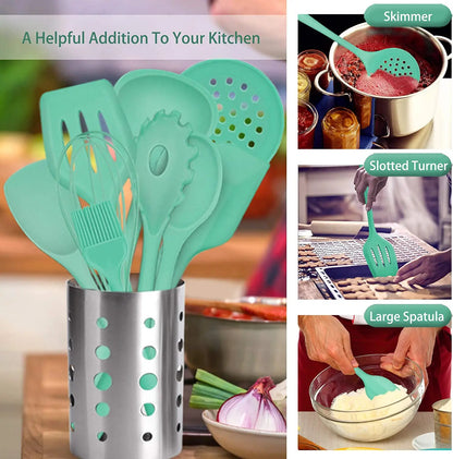 Silicone Kitchen Cooking Utensils Spatula Pasta Cookware Set cooking accessories.