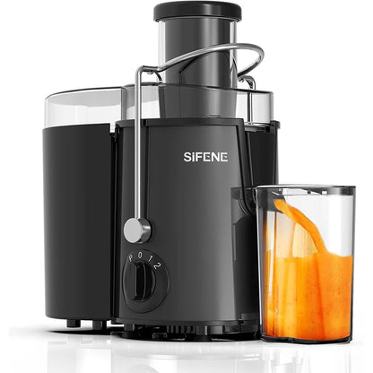 Easy-Clean Juicer, 3" Wide Rapid Fruit and Vegetable Juicing, 3 Speed Settings, BPA-Free, Stainless Steel, Gray.