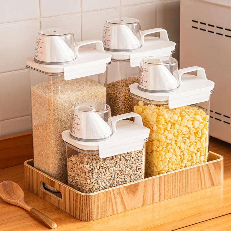 Sealed Containers for Rice, Cereals and even Oil! Keep your kitchen clean.